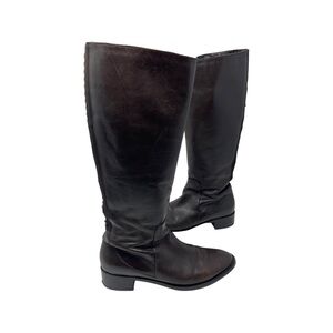 Aquatalia brown leather tall knee high riding boots sz 8